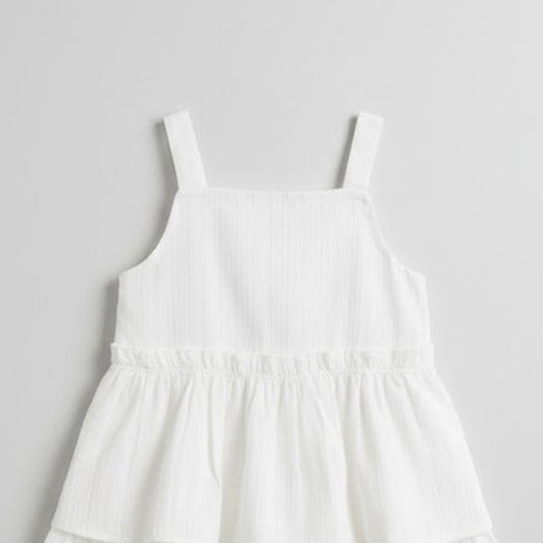 Girls Cotton Frock White