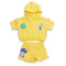 Hooded T-Shirt & Shorts Suit Yellow Stitch