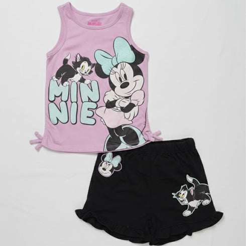 Sando & Shorts Suit Purple Black Minnie