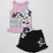 Sando & Shorts Suit Purple Black Minnie