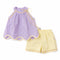 Top & Shorts Suit Purple White Floral
