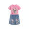 T-Shirt & Denim Skirt Suit Labubu