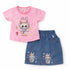 T-Shirt & Denim Skirt Suit Labubu