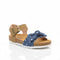Girls Denim Blue Sandal Dotted Bow Design
