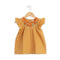 Girls Eastern Dress Cotton Top Beige Floral Embroidered