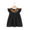 Girls Eastern Dress Cotton Top Black Floral Embroidered