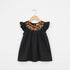 Girls Eastern Dress Cotton Top Black Floral Embroidered