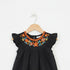 Girls Eastern Dress Cotton Top Black Floral Embroidered