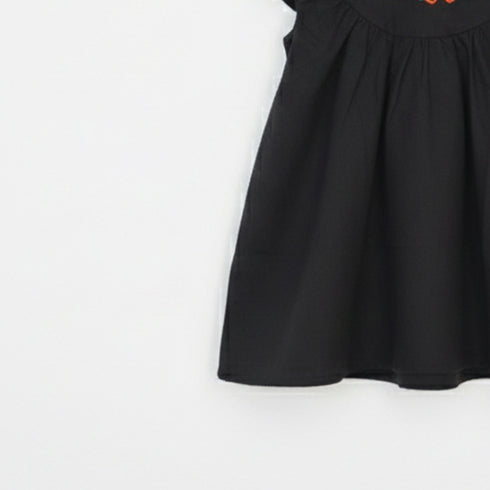 Girls Eastern Dress Cotton Top Black Floral Embroidered