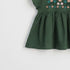 Girls Eastern Dress Cotton Top Green Floral Embroidered