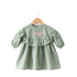 Girls Eastern Dress Cotton Top Light Green Floral Embroidered
