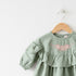 Girls Eastern Dress Cotton Top Light Green Floral Embroidered