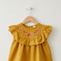 Girls Eastern Dress Cotton Top Mustard Yellow Floral Embroidered