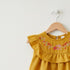 Girls Eastern Dress Cotton Top Mustard Yellow Floral Embroidered