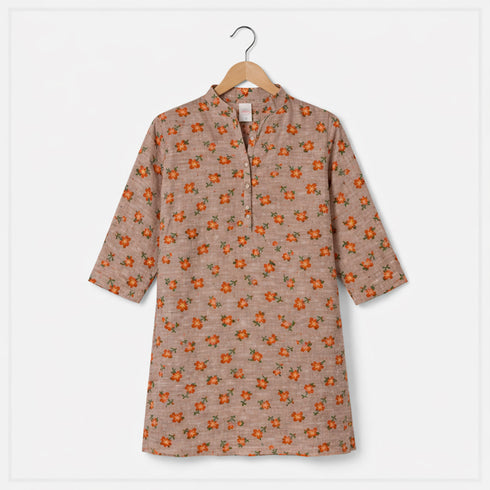 Girls Eastern Wear Suit Beige Floral