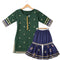 Girls Eastern Wear Suit Green & Navy Garara Style