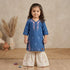 Girls Eastern Wear Suit White & Blue Floral Embroidered Garara Style