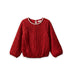 Girls Long Sleeve Fancy Top Maroon Striped Pearl Design