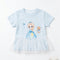 Girls Party Wear Frock Style Top Light Blue Frozen