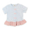Girls Party Wear Skirt Style Top Light Blue & Pink Textured