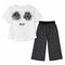 Girls Party Wear Suit Silver Grey & White Floral Glitter
