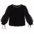 Girls Party Wear Top Black Pearl Frill