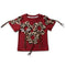 Girls Party Wear Top Maroon Pearls & Stones