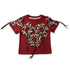 Girls Party Wear Top Maroon Pearls & Stones