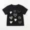Girls Party Wear T-Shirt Black Stones Heart