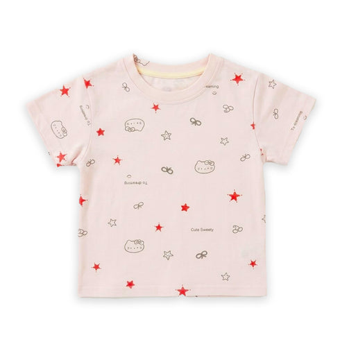 Girls Party Wear T-Shirt Purple Hello Kitty