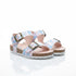 Girls Pink Two-Strap Slide Sandal Butterfly Floral Print