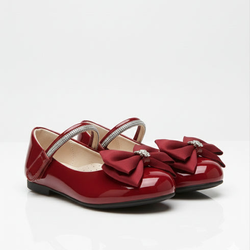 Pumps Shoes Maroon Mary Jane Butterfly Clips