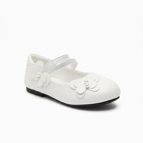 Girls Pumps Shoes White Mary Jane Flats