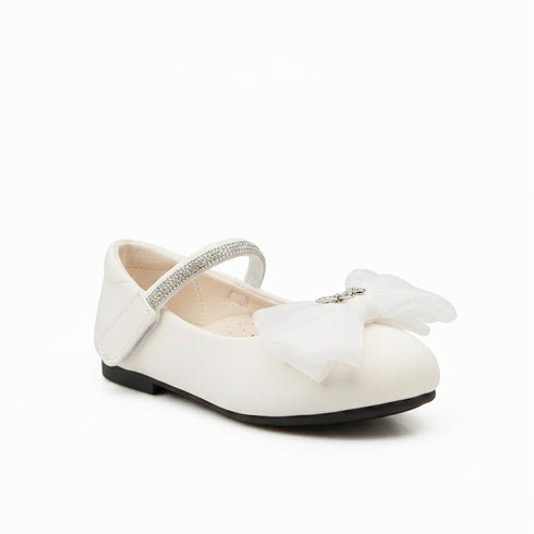 Girls Pumps Shoes Glossy White Mary Jane