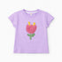 Girls Purple Flower Embroidered T-Shirt