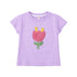 Girls Purple Flower Embroidered T-Shirt