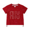 Girls Red Stone Design T-Shirt