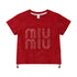 Girls Red Stone Design T-Shirt
