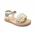 Girls Glitter Sandals Gold Floral