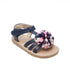 Girls Sandals Navy Pom-Pom T-Strap