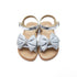 Girls Sandals Silver Grey Classic Ankle-Strap