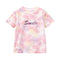 Girls Striped Graphic T-Shirt Pink Happy Smile