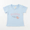 Girls T-Shirt Blue Butterfly Embroidered