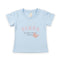 Girls T-Shirt Blue Butterfly Embroidered