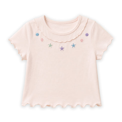 Girls Round Neck T-Shirt Pink
