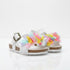 Girls White Sandal with Multi-Colored 3D Fabric Flowers