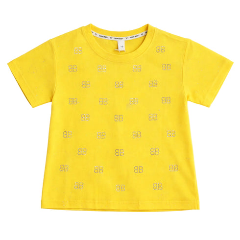 Girls Yellow Stones Design T-Shirt