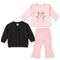Glittered Cotton Baby Girl Dresses Shirt Trouser Set