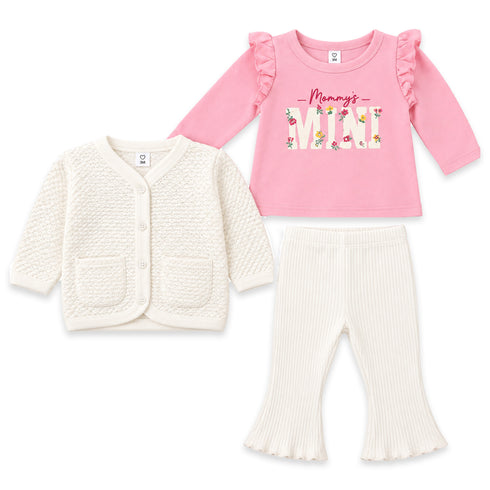 Glittered Baby Girl Suits Shirt T-Shirt Tights 0-12M