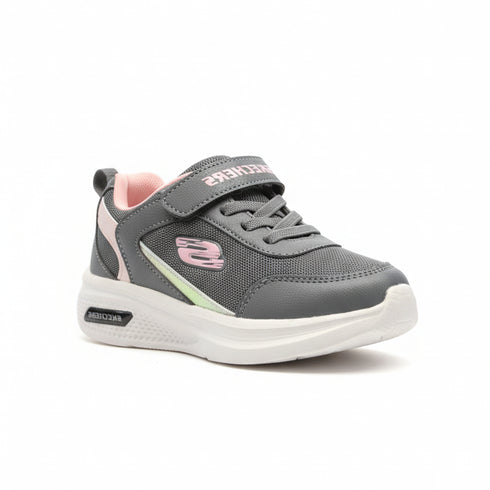 Glittered Jogger Shoes for Girls Grey & Pink Skechers Design